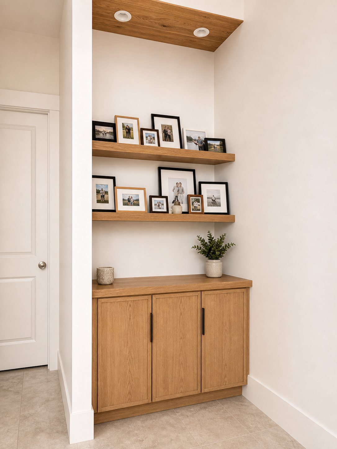 Thin shaker drawer faces in white oak